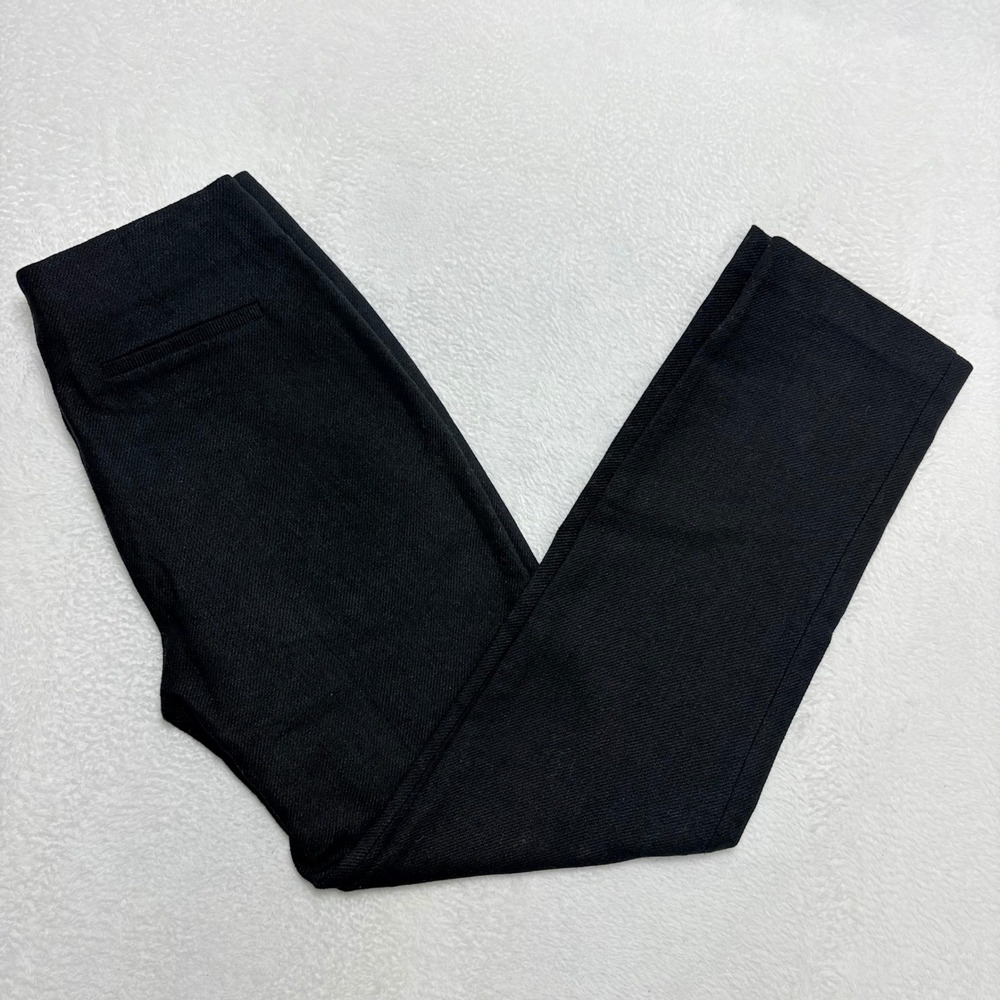 Rejina Pyo Black Linen Cotton High Rise Straight Leg Trousers Pants Size 10 14UK